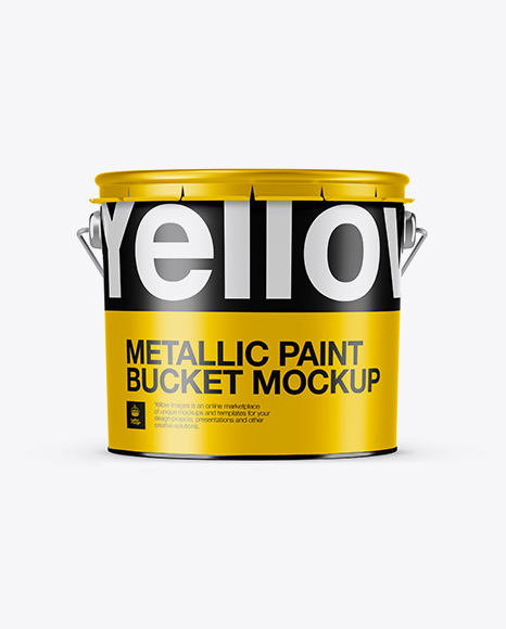 3L Metallic Paint Bucket Mockup - Front View (Eye Level Shot)