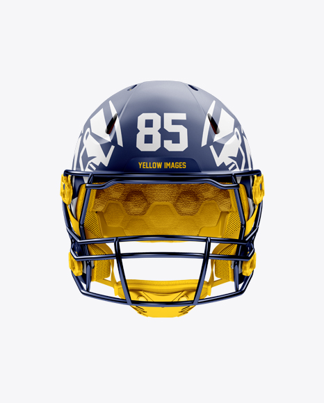Matte American Football Helmet Mockup - Front View
