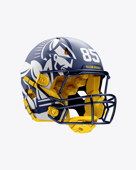 Matte American Football Helmet Mockup - Halfside View