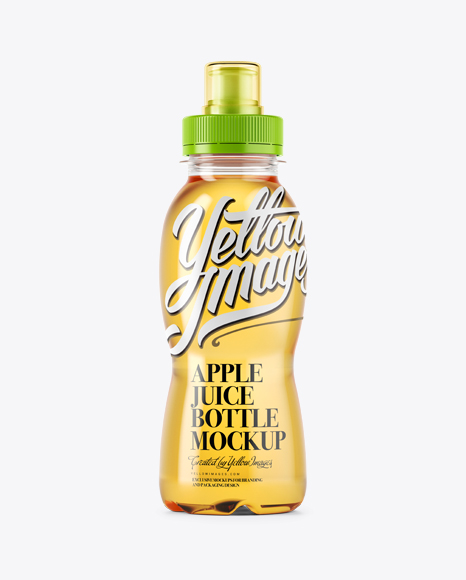 330ml PET Bottle with Apple Juice Mockup