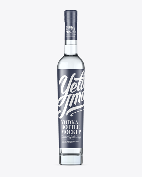 Clear Glass Liquor Bottle Mockup - Front View