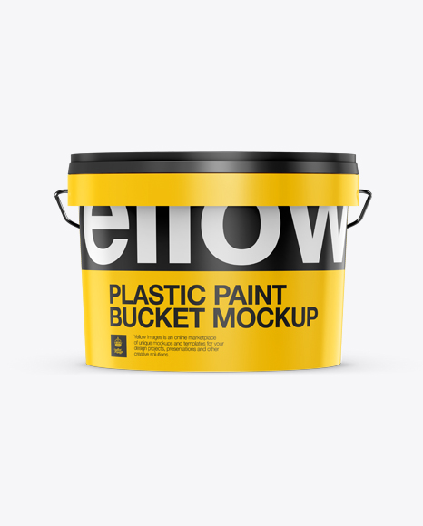 3L Plastic Paint Bucket Mockup - Front View (Eye Level Shot)