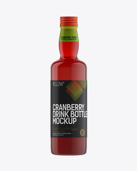 350ml Cranberry Drink Bottle with a Screw Cap Mockup