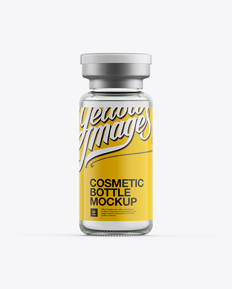 Glass Cosmetic Bottle W/ Flip-Off Cap Mockup