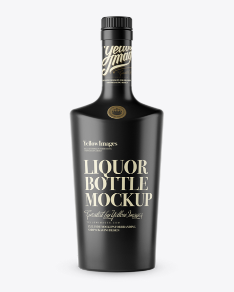 Glass Liquor Bottle W/ Bung Mockup - Front View