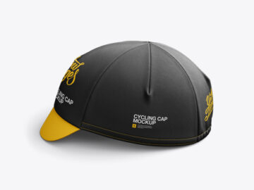 Cycling Cap Mockup - Left Side View
