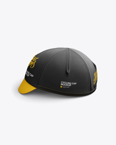 Cycling Cap Mockup - Left Side View