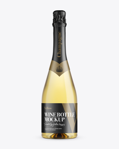 Champagne Bottle HQ Mockup - Front View