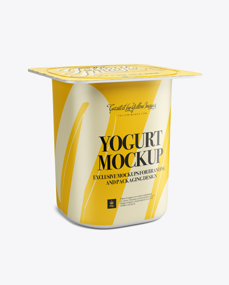 Yogurt Packaging Mockup - Half-Side View