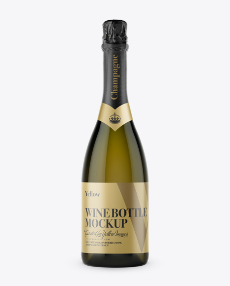 Antique Green Champagne Bottle Mockup - Front View