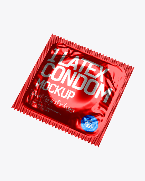 Square Metallic Condom Sachet - Halfside View