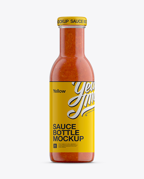 Chili Sauce Glass Bottle Mockup