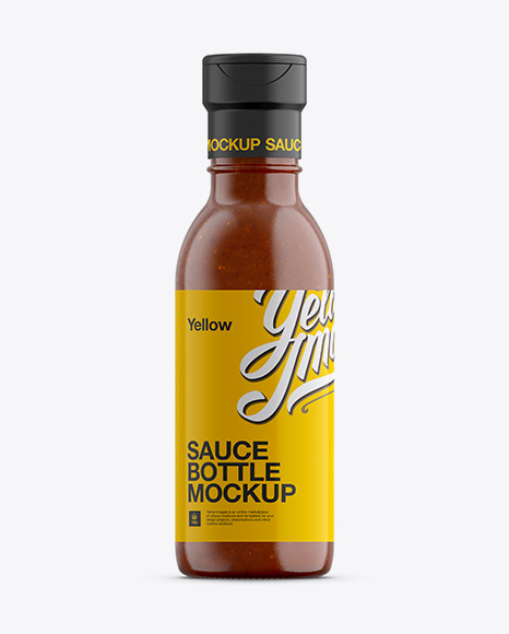 Salsa Sauce Glass Bottle W/ Flip-Top Cap Mockup