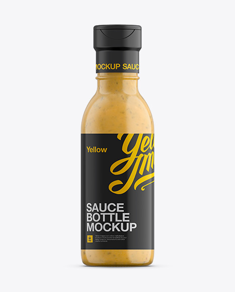 Mustard Glass Bottle W/ Flip-Top Cap Mockup