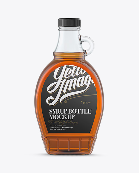 Glass Bottle W/ Maple Syrup Mockup