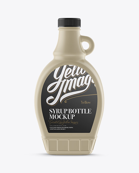 Ceramic Bottle W/ Maple Syrup Mockup