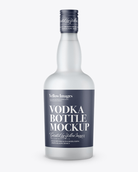 Frosted Glass Vodka Bottle Mockup - Front View