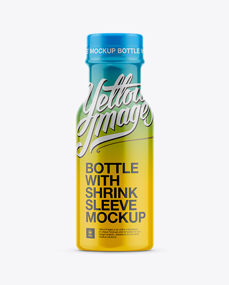250 ml Juice Bottle In Shrink Sleeve Mockup