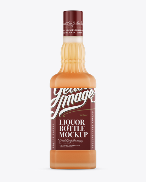 Frosted Bottle W/ Cointreau Mockup - Front View