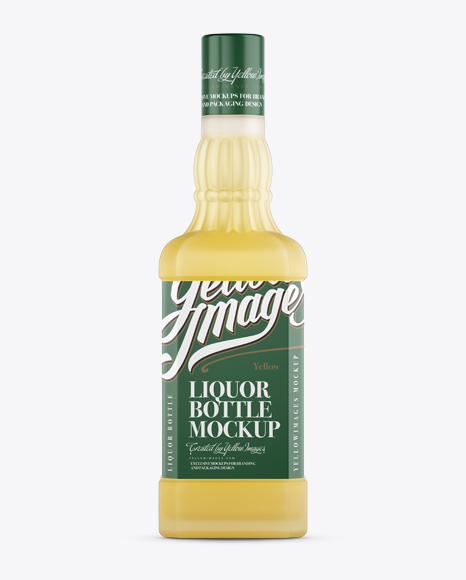 Frosted Glass Liquor Bottle Mockup - Front View
