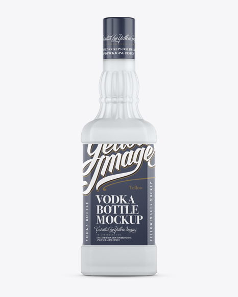 Frosted Glass Gin Bottle Mockup - Front View