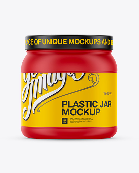 1Lb Plastic Matte Protein Jar Mockup