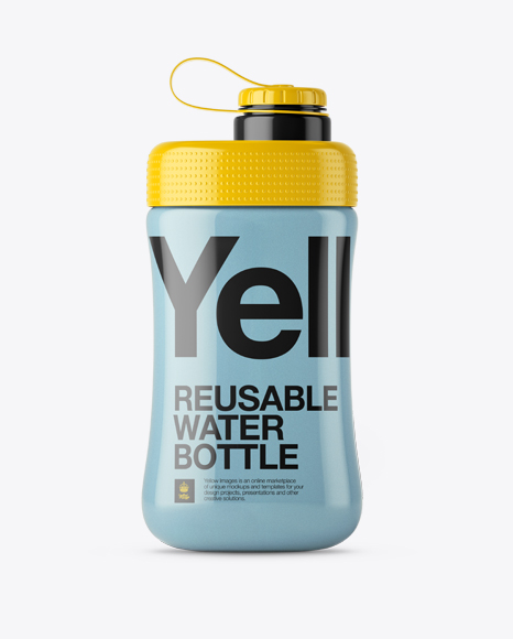 Reusable Water Bottle w/ Protein Cocktail Mockup