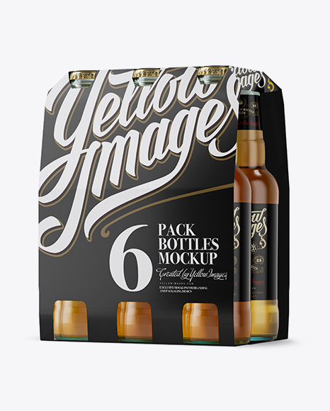 White Paper 6 Pack Beer Bottle Carrier Mockup - Halfside View