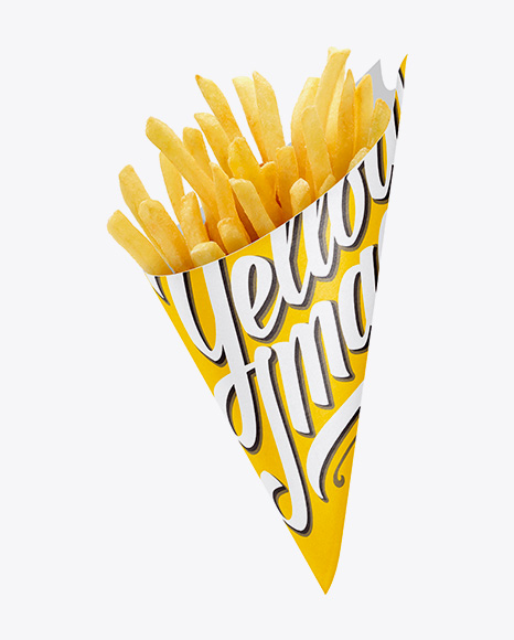 French Fries Paper Cone Mockup