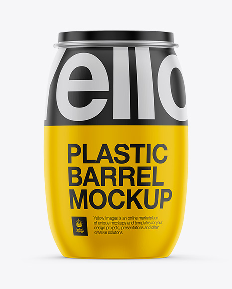 130L Plastic Barrel Mockup
