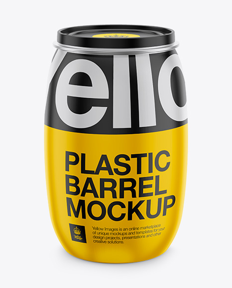 130L Plastic Barrel Mockup - Halfside View