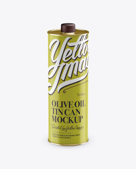 Olive Oil Tin Can w/ Cap Mockup