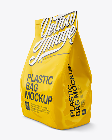 Plastic Soap Powder Bag Mockup - Halfside View