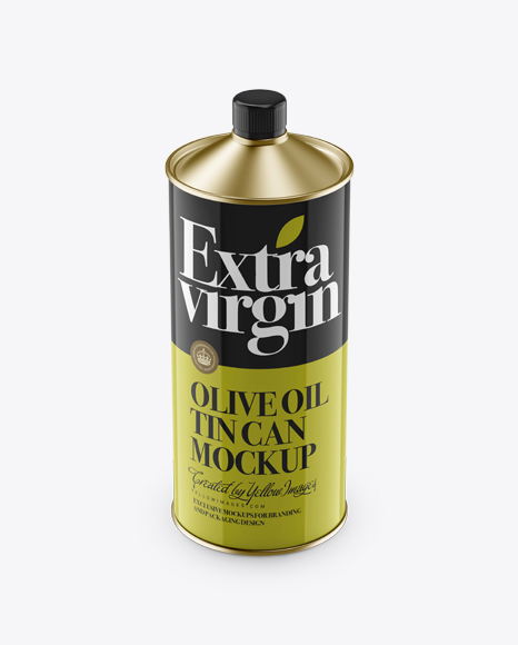Olive Oil Tin Can w/ Cap Mockup