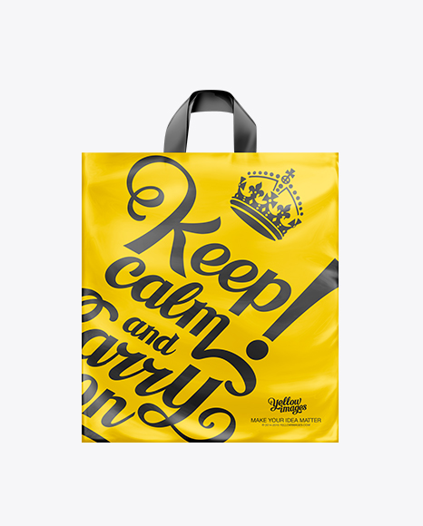 White Plastic Carrier Bag with Loop Handles