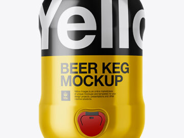 5L Beer Keg Mockup - Front View (Eye-Level Shot)