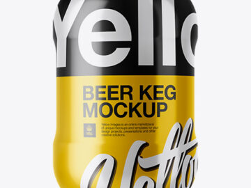 5L Beer Keg Mockup - Back View (Eye-Level Shot)