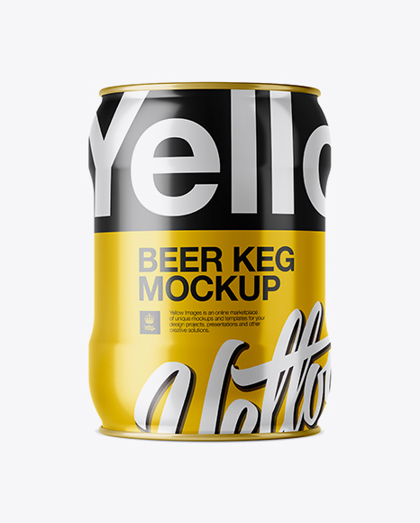 5L Beer Keg Mockup - Back View (Eye-Level Shot)