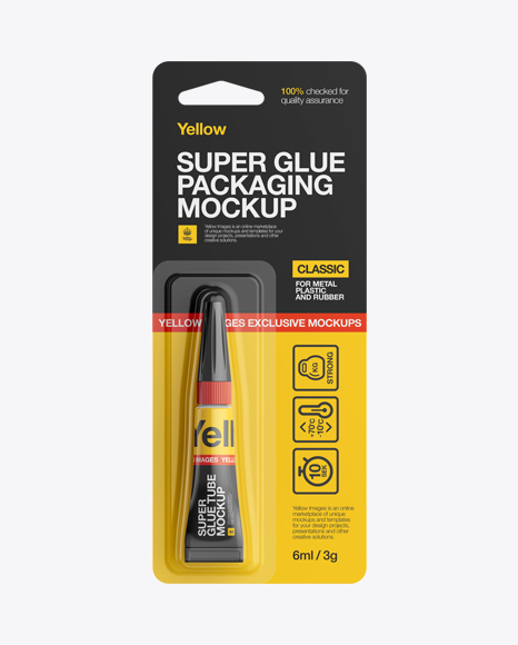 Super Glue Package Mockup - Front View