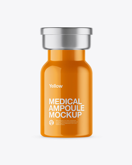 Glossy Medical Ampoule Mockup