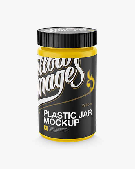 Plastic Jar With Screw Cap Mockup - High-Angle Shot