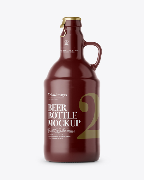 Beer Bottle w/ Handle Mockup - Front View