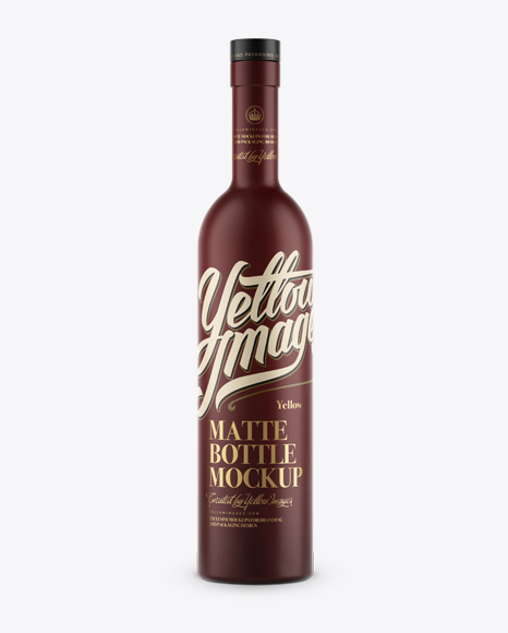 Matte Liquor Bottle Mockup - Front View