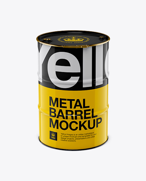 200L Metal Barrel Mockup - High-Angle-Shot