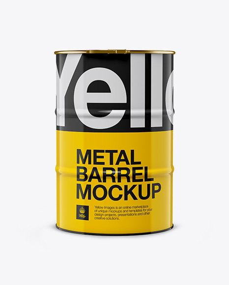 200L Metal Barrel Mockup - Eye-Level Shot