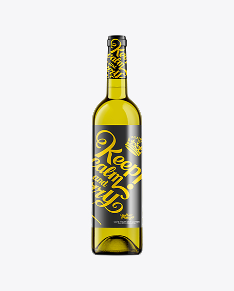 Dead Leaf Green Glass Wine Bottle With White Wine - 750ml