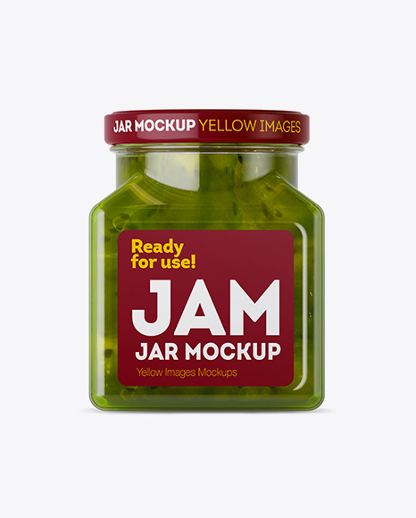 Glass Kiwi Jam Jar Mockup