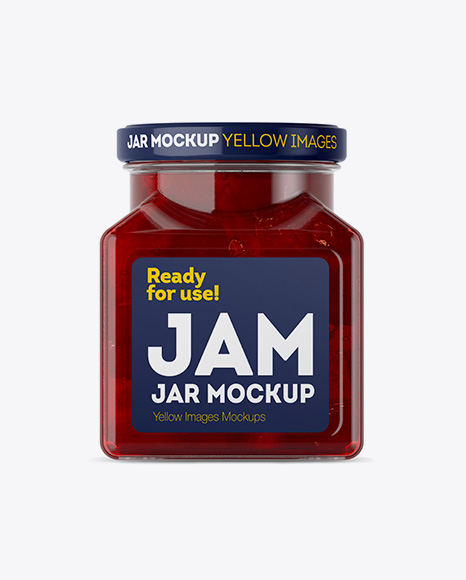 Glass Cherry Jam Jar Mockup