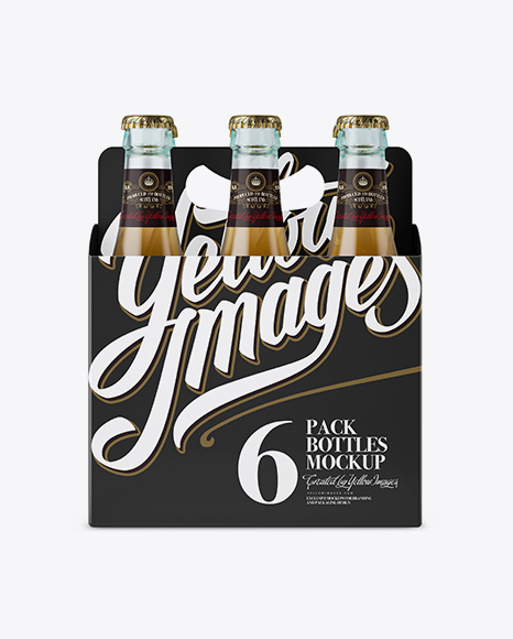 White Paper 6 Pack Beer Bottle Carrier Mockup - Front View