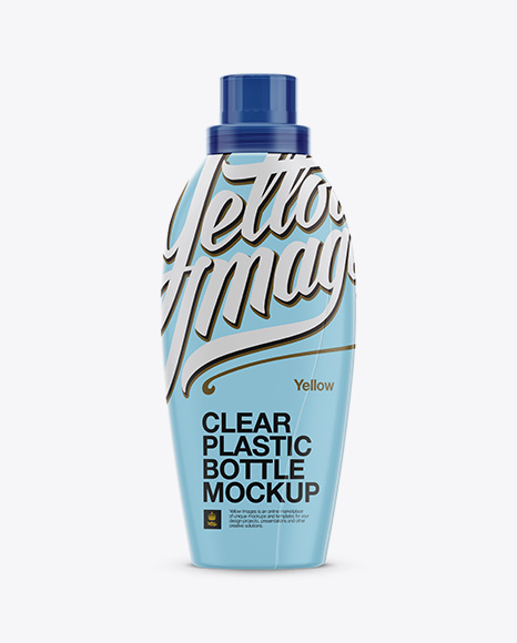 Clear Plastic Bottle With Shrink Sleeve Mockup